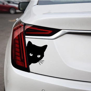 Αυτοκόλλητα εσωτερικού αυτοκινήτου μαύρο/άσπρο/λέιζερ αυτοκόλλητα γάτας διασκεδαστικά αυτοκόλλητα βινυλίου διακοσμητικά αξεσουάρ στυλ αυτοκινήτου