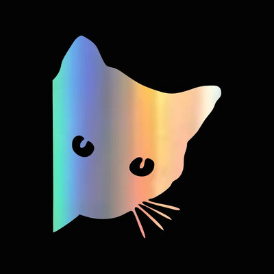 Auto salona uzlīmes melnbaltas/lāzera kaķu uzlīmes jautras vinila uzlīmes auto veidošanas dekoratīvie aksesuāri