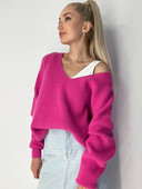 Fitshinling V kakla adīts sieviešu džemperis Rudens ziemas topi Solid Slim Sexy Pulovers Sieviešu apģērbi Trikotāžas Jauni Džemperi Džemperi