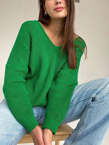 Fitshinling Γυναικείο πουλόβερ με πλεκτό λαιμό φθινόπωρο Χειμερινές μπλούζες Μασίφ λεπτή σέξι πουλόβερ γυναικεία ρούχα πλεκτά Νέα μπλούζες πουλόβερ