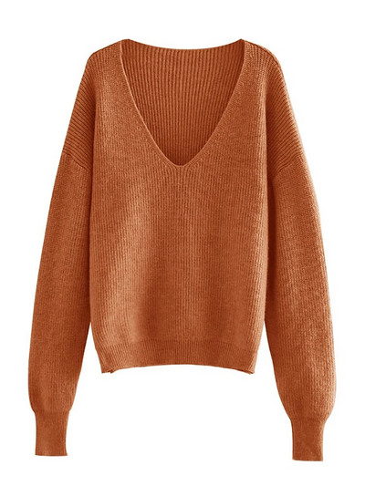 Fitshinling V kakla adīts sieviešu džemperis Rudens ziemas topi Solid Slim Sexy Pulovers Sieviešu apģērbi Trikotāžas Jauni Džemperi Džemperi