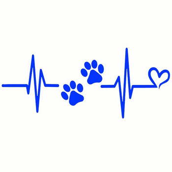 Αυτοκόλλητο μοτοσικλέτας Heartbeat Liveline Love Dog Reflective Car Αυτοκόλλητα Moto Auto Αυτοκόλλητα Αστεία JDM Vinyl On Car Styling