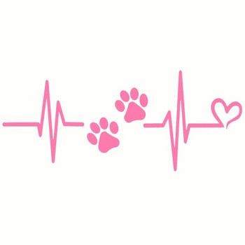 Αυτοκόλλητο μοτοσικλέτας Heartbeat Liveline Love Dog Reflective Car Αυτοκόλλητα Moto Auto Αυτοκόλλητα Αστεία JDM Vinyl On Car Styling