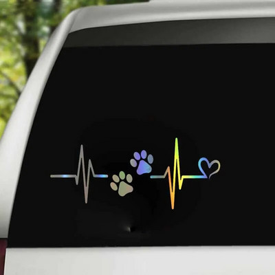 Мотоциклетен стикер Heartbeat Liveline Love Dog Светлоотразителни стикери за кола Moto Auto Decal Funny JDM Vinyl On Car styling