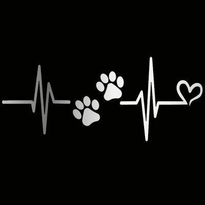 Motocikla uzlīme Heartbeat Liveline Love Dog Atstarojošas Auto uzlīmes Moto Auto Decal Smieklīgs JDM Vinils uz Automašīnas