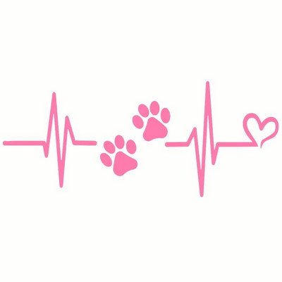 Motocikla uzlīme Heartbeat Liveline Love Dog Atstarojošas Auto uzlīmes Moto Auto Decal Smieklīgs JDM Vinils uz Automašīnas