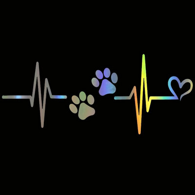 Motocikla uzlīme Heartbeat Liveline Love Dog Atstarojošas Auto uzlīmes Moto Auto Decal Smieklīgs JDM Vinils uz Automašīnas