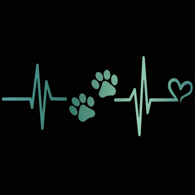 Motocikla uzlīme Heartbeat Liveline Love Dog Atstarojošas Auto uzlīmes Moto Auto Decal Smieklīgs JDM Vinils uz Automašīnas