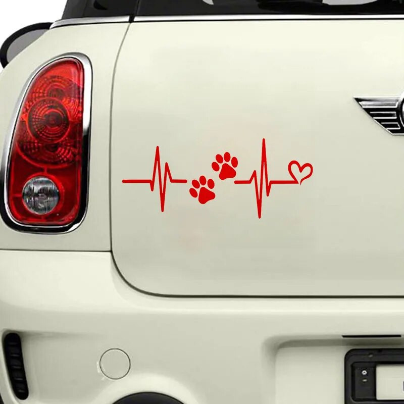 Motocikla uzlīme Heartbeat Liveline Love Dog Atstarojošas Auto uzlīmes Moto Auto Decal Smieklīgs JDM Vinils uz Automašīnas