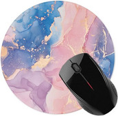 Peles paliktnis pret slīdēšanu gumijas apaļš peles paliktnis Galddatoru piezīmjdatora peles paklājiņš darbam un spēlēm (Flash Pink Marble)