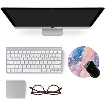 Αντιολισθητικό mouse Pad Λαστιχένια στρογγυλά Mousepads Επιτραπέζιου υπολογιστή για φορητό υπολογιστή για εργασία και παιχνίδια (Flash Pink Marble)
