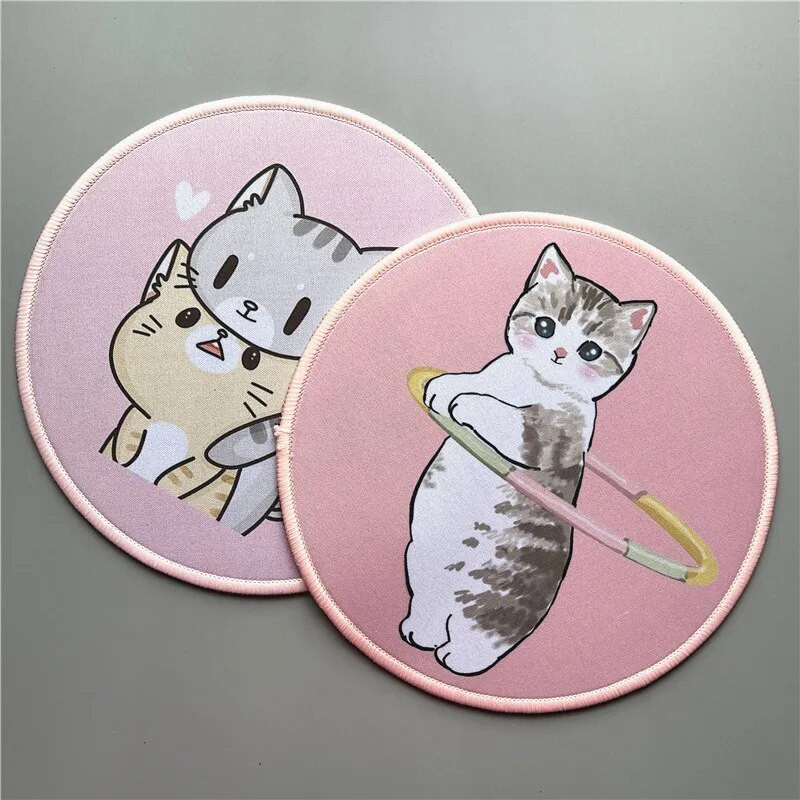 Kawaii rakstāmgalda aksesuāri Jauki multfilmu peles paliktņi kaķim Mause paliktņi biezs peles paklājiņš Pretslīdes galddatori galda paliktnis
