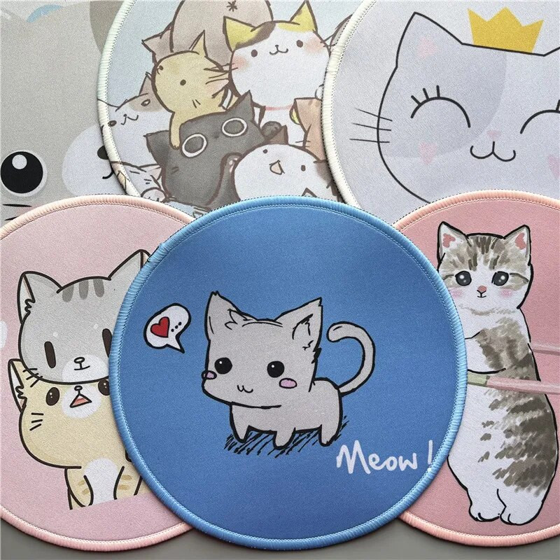 Kawaii rakstāmgalda aksesuāri Jauki multfilmu peles paliktņi kaķim Mause paliktņi biezs peles paklājiņš Pretslīdes galddatori galda paliktnis