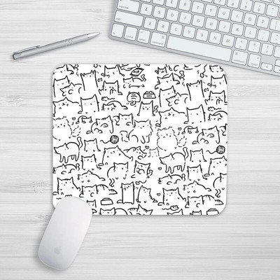 Υπέροχο kawaii Cute Little Cat Rubber Mouse Pad Επιτραπέζια πατάκια Αντιολισθητικά Αδιάβροχα Διακοσμητικά Γραφείου Κύπελλο Ματ Αντιολισθητικό για Κορίτσια Αγόρια