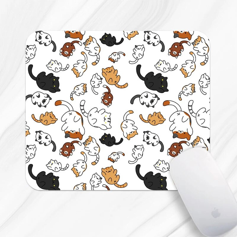 Υπέροχο kawaii Cute Little Cat Rubber Mouse Pad Επιτραπέζια πατάκια Αντιολισθητικά Αδιάβροχα Διακοσμητικά Γραφείου Κύπελλο Ματ Αντιολισθητικό για Κορίτσια Αγόρια