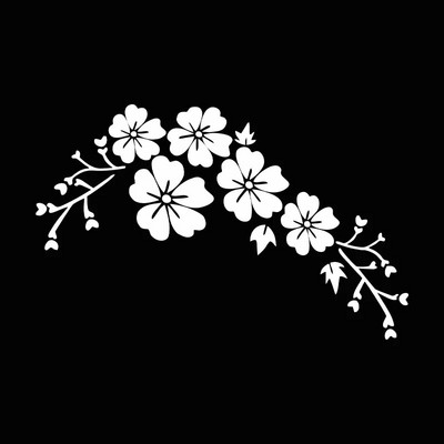 Flower Blossom Decal Automašīnu uzlīmes Auto Logu Bufera Durvju Skrāpējamo Pārsegu Uzlīmes Auto Motociklu Vinila Uzlīmes Ārējais Noformējums