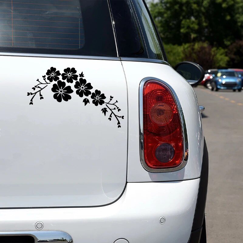 Flower Blossom Decal Automašīnu uzlīmes Auto Logu Bufera Durvju Skrāpējamo Pārsegu Uzlīmes Auto Motociklu Vinila Uzlīmes Ārējais Noformējums