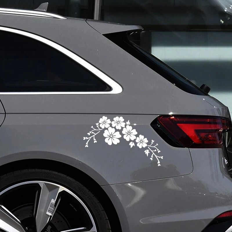 Flower Blossom Decal Automašīnu uzlīmes Auto Logu Bufera Durvju Skrāpējamo Pārsegu Uzlīmes Auto Motociklu Vinila Uzlīmes Ārējais Noformējums