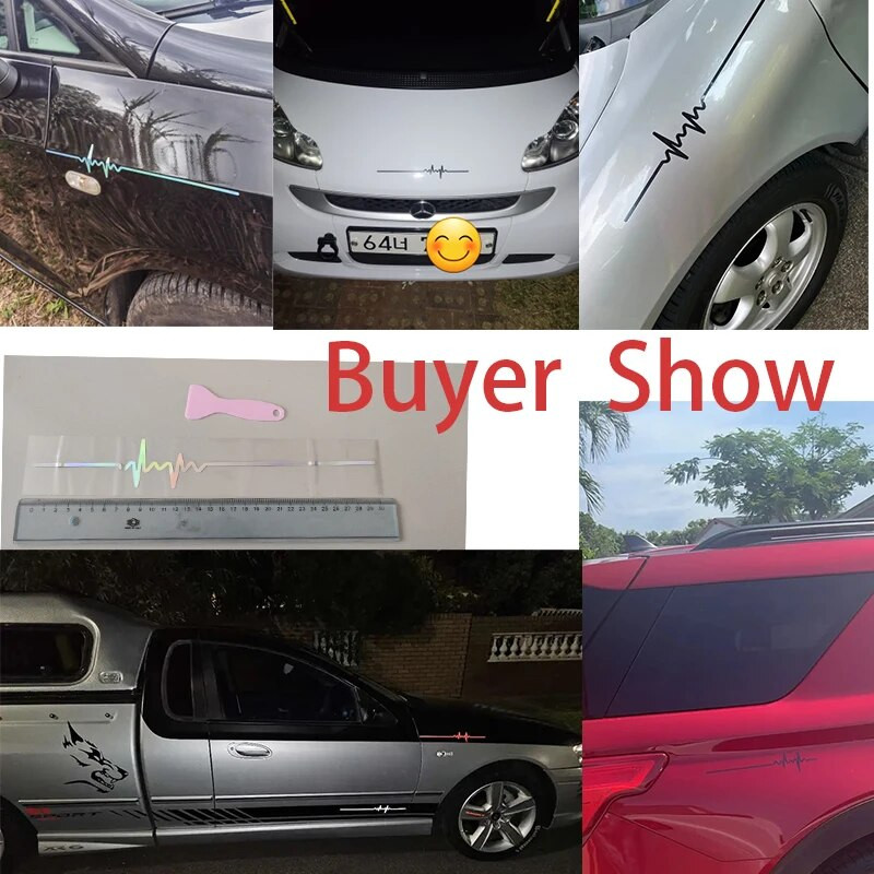 Vienkārša elektrokardiogrammas automašīnas uzlīme Colorfast Vinyl Line ārējās apdares uzlīmes Augstas kvalitātes modes automašīnu logu uzlīme