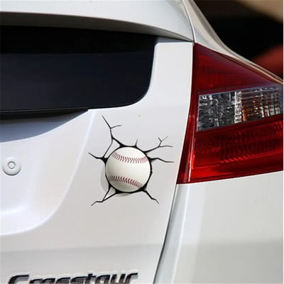 Autocolant 3D pentru mașină Baseball Hit Fereastră Mașini Auto Motocicletă Bara de protecție Geam Ușă Corp Impermeabil Decal Auto Accesorii Auto-styling