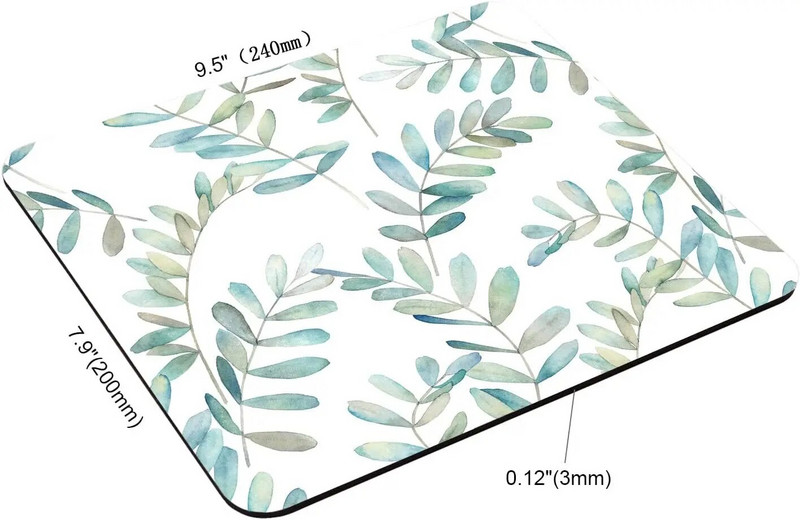 Acuarelă Ramuri de Eucalipt Mouse Pad Anti-alunecare din cauciuc Mousepads Gaming pentru computere Laptop Birou 9,5"x7,9"x0,12" inch