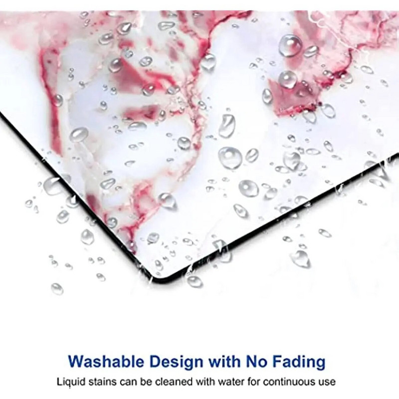 Rozā marmora spēļu peles paliktnis, ūdensizturīgs peles paliktnis, neslīdošs, gumijas pamatnes peles paliktņi 9,5x7,9x0,12 collas