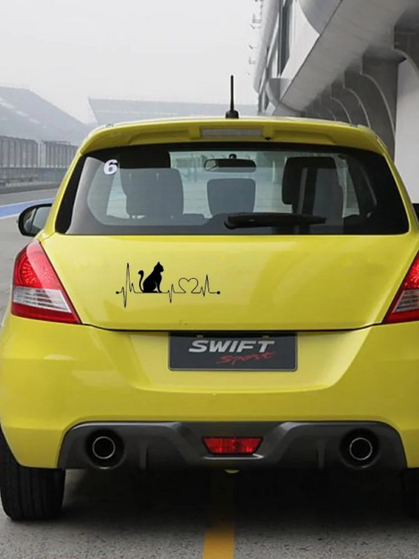 Automašīnu uzlīmes Kaķis ar multfilmu elektrokardiogrammas uzlīmes Modes sienu uzlīmes Vannas istabas dekors Anime dekors