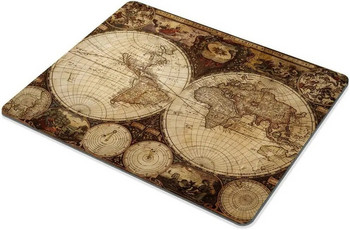 Vintage Παγκόσμιος Χάρτης Mouse Pad Εικόνα του παλιού χάρτη στη δεκαετία του 1720 Νοσταλγικό στιλ Τέχνης Ιστορικό Atlas Mouse Pad Καφέ Μπεζ