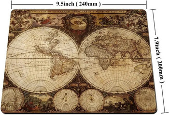 Ретро карта на света Подложка за мишка Изображение на стара карта от 1720 г. Носталгичен стил Арт Исторически атлас Подложка за мишка Кафяво Бежово