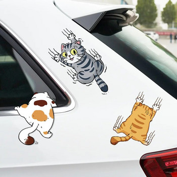 Αυτοκόλλητο αυτοκινήτου Αστεία κατοικίδια γάτα αναρριχώμενες γάτες Αυτοκόλλητα για styling ζώων Διακόσμηση αμαξώματος αυτοκινήτου Δημιουργικές χαλκομανίες Αξεσουάρ για τη διακόσμηση αυτοκινήτου