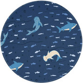 Kerek egérpad bálnacápa kék dizájn, személyre szabott, játékhoz készült egérszőnyeg csúszásmentes egérpad laptopon való munkához irodai otthoni 7,9x7,9 hüvelykes