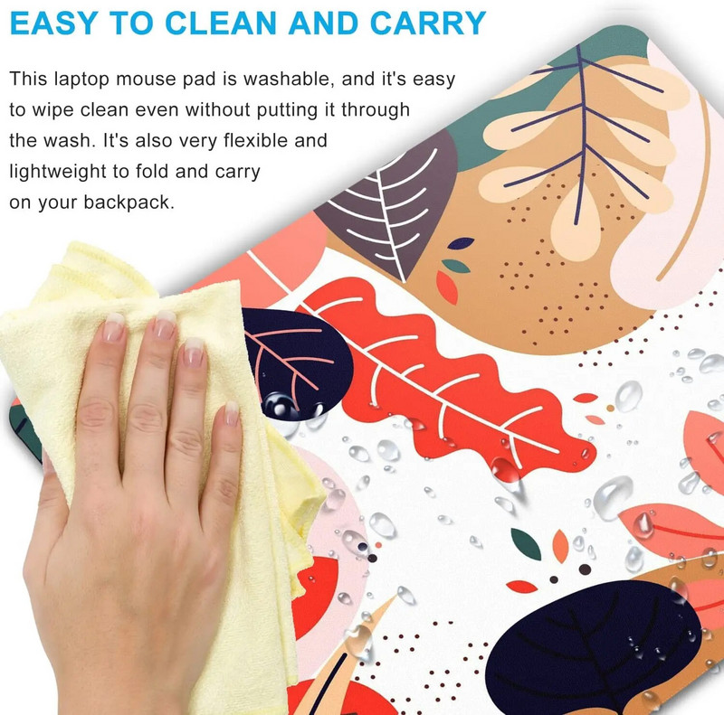 Színes levelek egérpad Számítógépes egérpad személyre szabott tervezésű irodai csúszásmentes gumi egérszőnyeggel, 9,5 x 7,9 hüvelykes