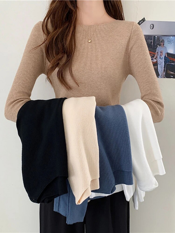 Fitshinling Casual 2024. gada jaunums sieviešu džemperī, adīts sieviešu apģērbs ar garām piedurknēm.