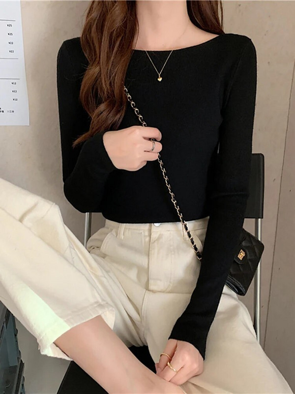 Fitshinling Casual 2024. gada jaunums sieviešu džemperī, adīts sieviešu apģērbs ar garām piedurknēm.