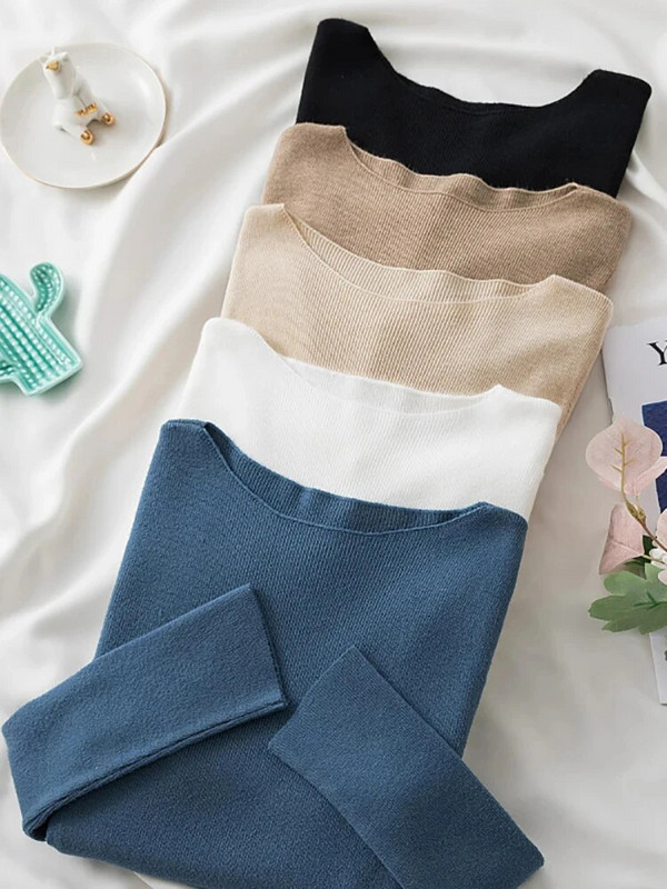 Fitshinling Casual 2024. gada jaunums sieviešu džemperī, adīts sieviešu apģērbs ar garām piedurknēm.