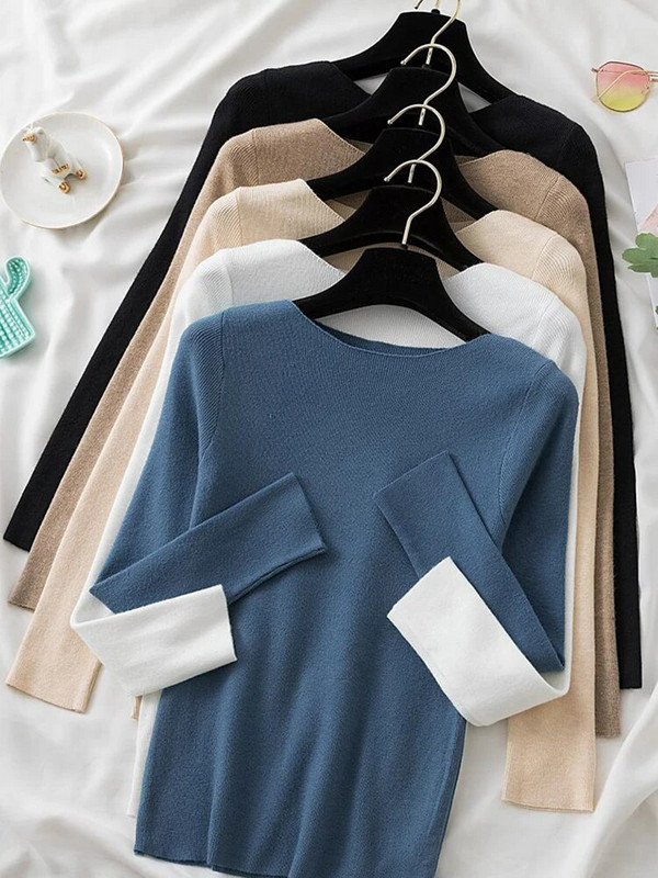 Fitshinling Casual 2024. gada jaunums sieviešu džemperī, adīts sieviešu apģērbs ar garām piedurknēm.