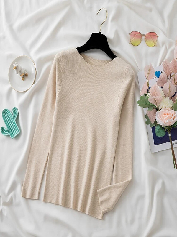 Fitshinling Casual 2024. gada jaunums sieviešu džemperī, adīts sieviešu apģērbs ar garām piedurknēm.