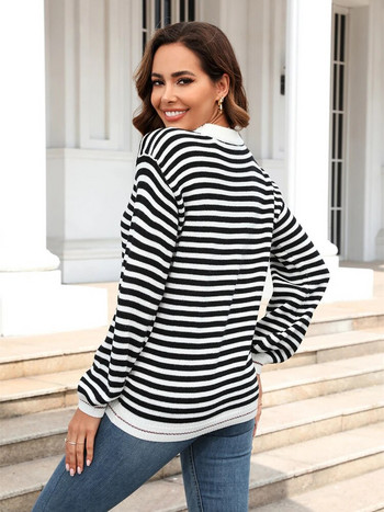 Fitshinling ριγέ χειμωνιάτικο γυναικείο πουλόβερ πουλόβερ πλεκτά Μακρυμάνικα τοπ γυναικεία ρούχα 2023 Fashion Pull Femme Jerseys New