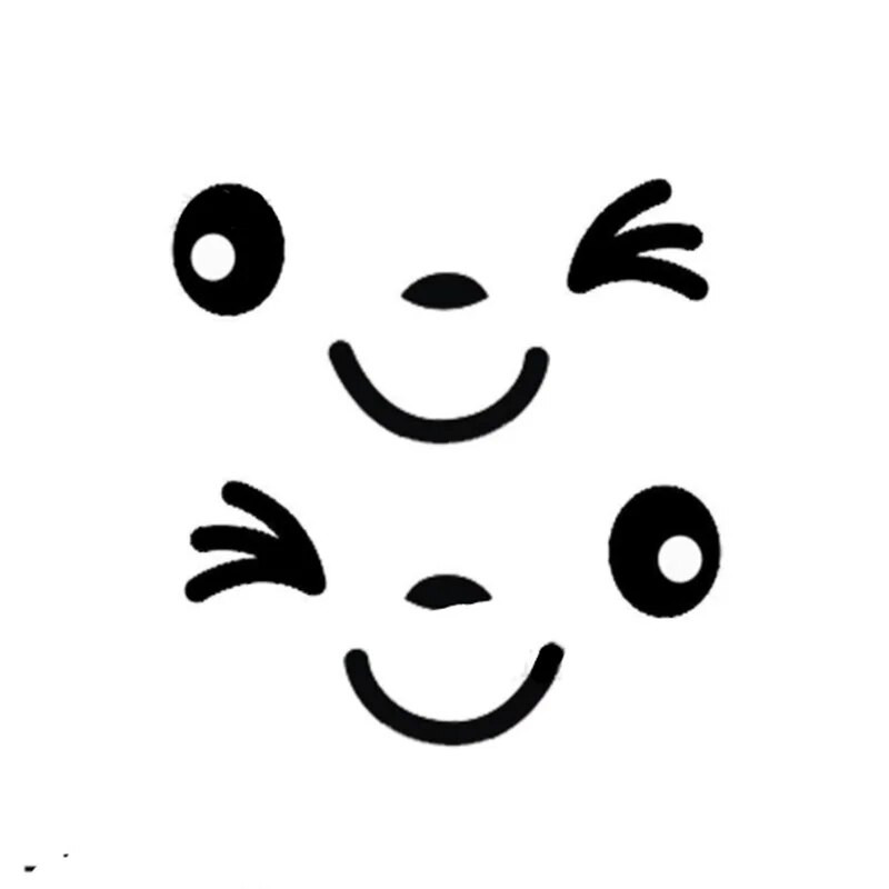 2бр. Светлоотразяваща сладка усмивка Стикер за кола Стикер за огледало за обратно виждане Стилинг на кола Карикатура Усмихнато око Стикер за лице Стикер за всички автомобили