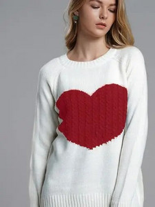 Fitshinling Heart lapiline naiste kampsun vabaaja õhuke pullover naiste riided kudum sügistalv armsad naiste kampsunid