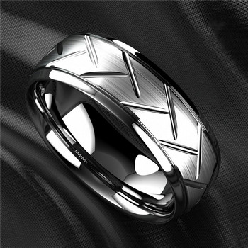 Моден мъжки сребърен цвят, черен пръстен от неръждаема стомана, многостранен пръстен за мъже, жени, годежен пръстен, подаръци за годишнина