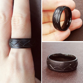 Моден мъжки сребърен цвят, черен пръстен от неръждаема стомана, многостранен пръстен за мъже, жени, годежен пръстен, подаръци за годишнина