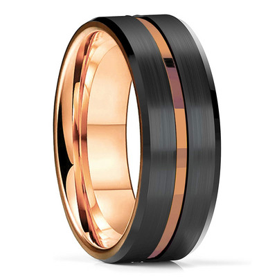 Divatos férfi ezüst színű fekete rozsdamentes acél gyűrű, hornyos, sokoldalú gyűrű férfiaknak női eljegyzési gyűrűk évfordulós ajándékok