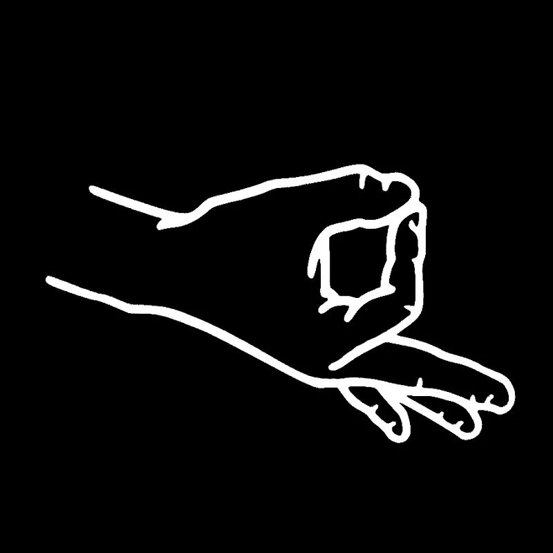 QYPF 15.3*9.1CM Érdekes csomagos körjáték kézi ujj autómatrica kiváló minőségű vinil dekorációval C16-0244