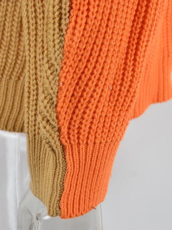 Fitshinling Patchwork 2023 Χειμερινό γυναικείο πουλόβερ Jumper Μόδα Νέα Πλεκτά Μακρυμάνικα Κορυφαία Γυναικεία Ρούχα Casual Πουλόβερ