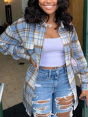 LW lielizmēra rūtains apdrukas kabatas dizaina mētelis 2023. gada sieviešu apkakle ar garām piedurknēm rudens ziemas jaka virsdrēbes šiks uzvalks