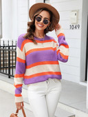 Fitshinling jaunums, svītrains sieviešu džemperis, trikotāžas džemperis ar garām piedurknēm, ikdienas vilkšanas sieviešu džemperis, vintage, plāni džemperi