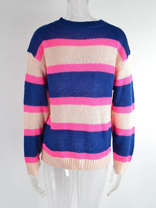 Fitshinling jaunums, svītrains sieviešu džemperis, trikotāžas džemperis ar garām piedurknēm, ikdienas vilkšanas sieviešu džemperis, vintage, plāni džemperi