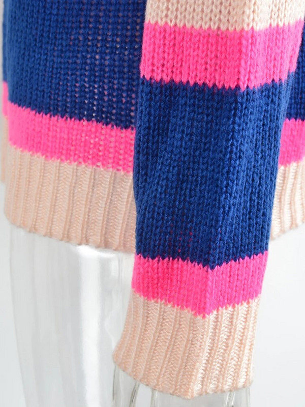 Fitshinling jaunums, svītrains sieviešu džemperis, trikotāžas džemperis ar garām piedurknēm, ikdienas vilkšanas sieviešu džemperis, vintage, plāni džemperi