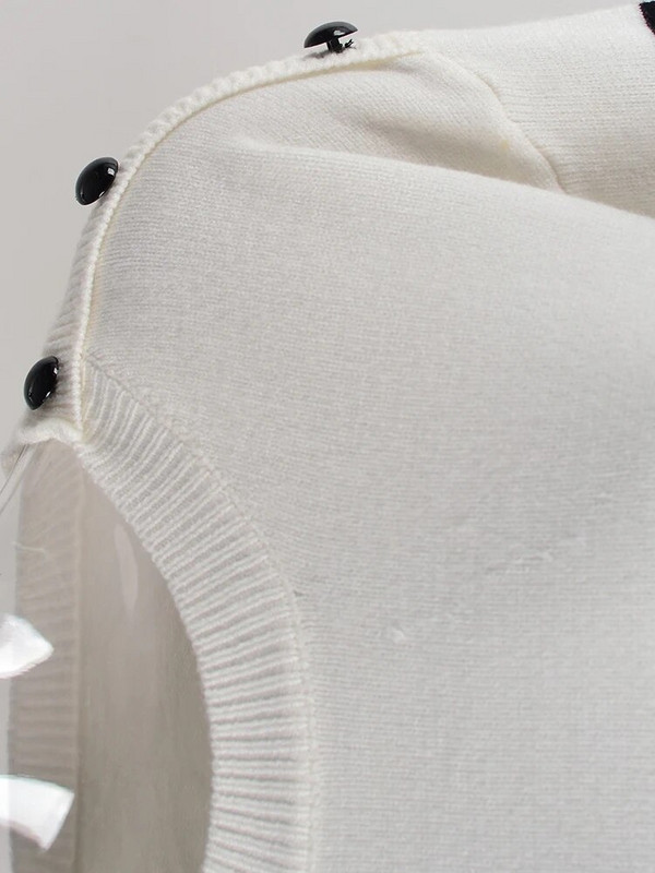 Fitshinling Casual Fashion Πλεκτό Γυναικείο πουλόβερ Πουλόβερ με ριγέ κουμπιά Φθινοπωρινές χειμερινές μπλούζες Ρούχα πουλόβερ Πλεκτά Ζέρσεϊ